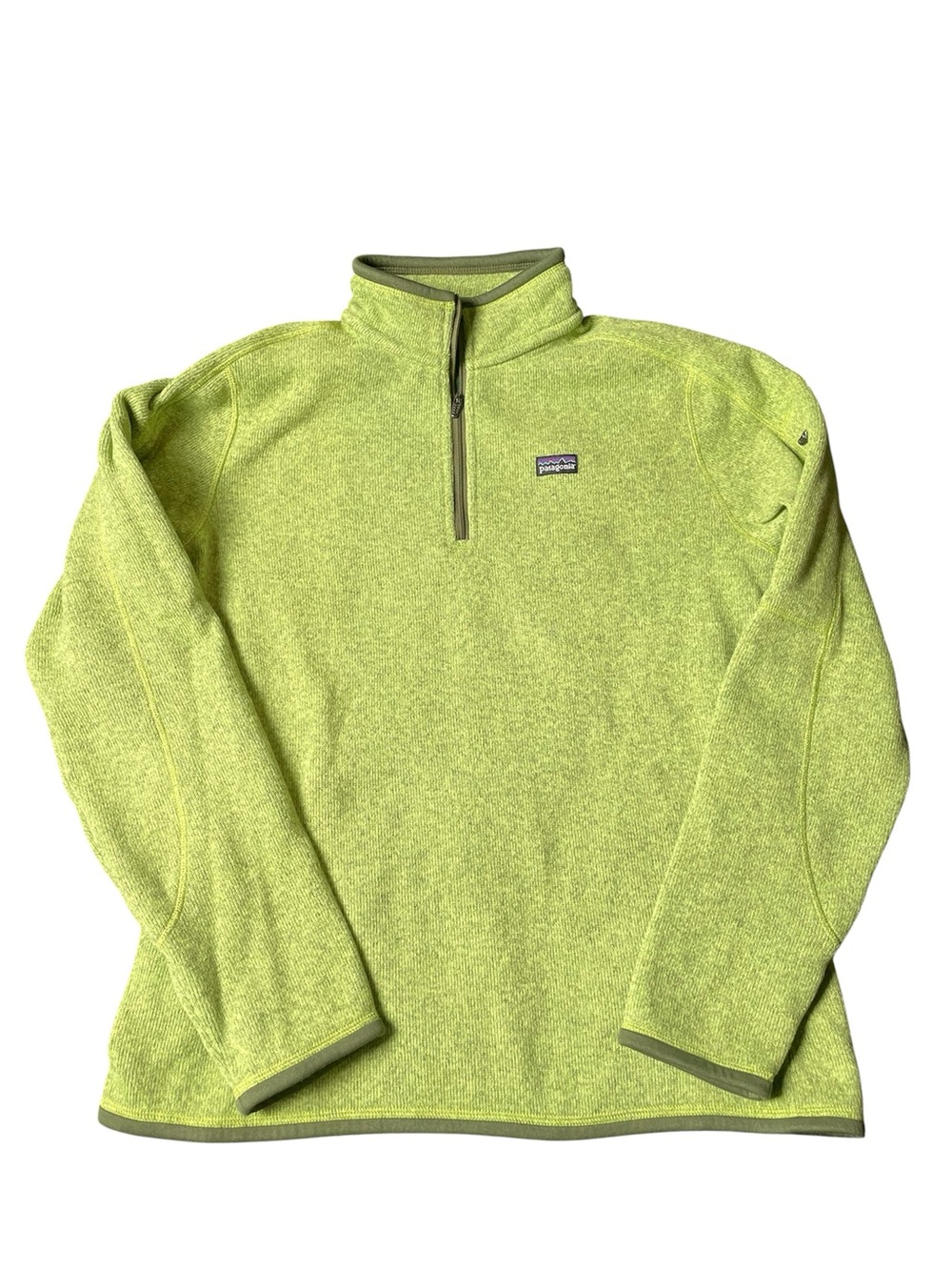 Patagonia Bright Lime Green 1/4 Zip Fleece Pullover